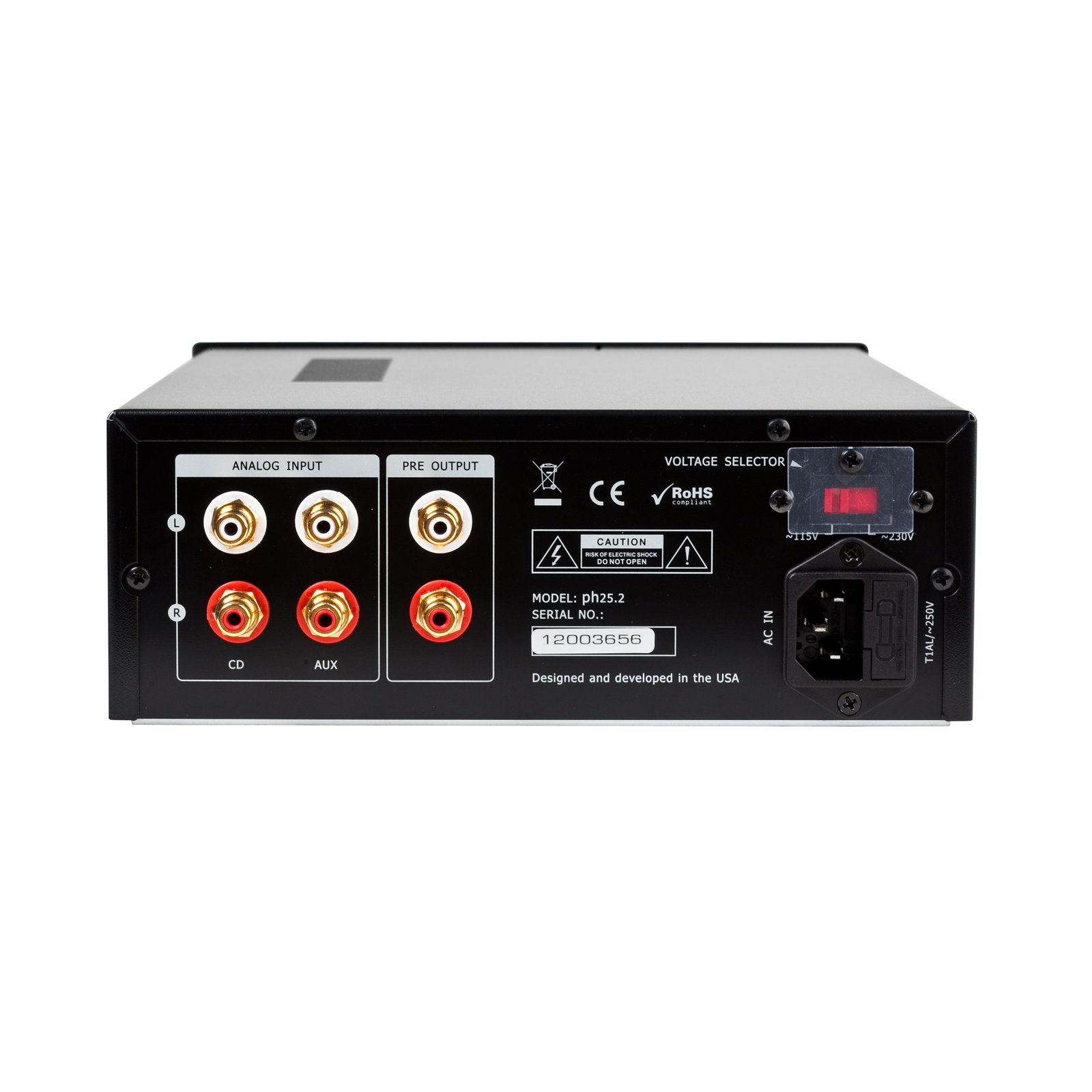 Product Highlights: Neutrik headphone output sockets Reliable 6N16B tube pre-amp section with SRPP circuit CD and AUX input Pre-amp output Audiophile grade CMC RCA sockets Low-noise R-core power transformer Two buffered headphone outputs with TPA6120 opamps Alps Type 27 potentiometer with 0.5dB accuracy Brushed alloy fascia Voltage switchable