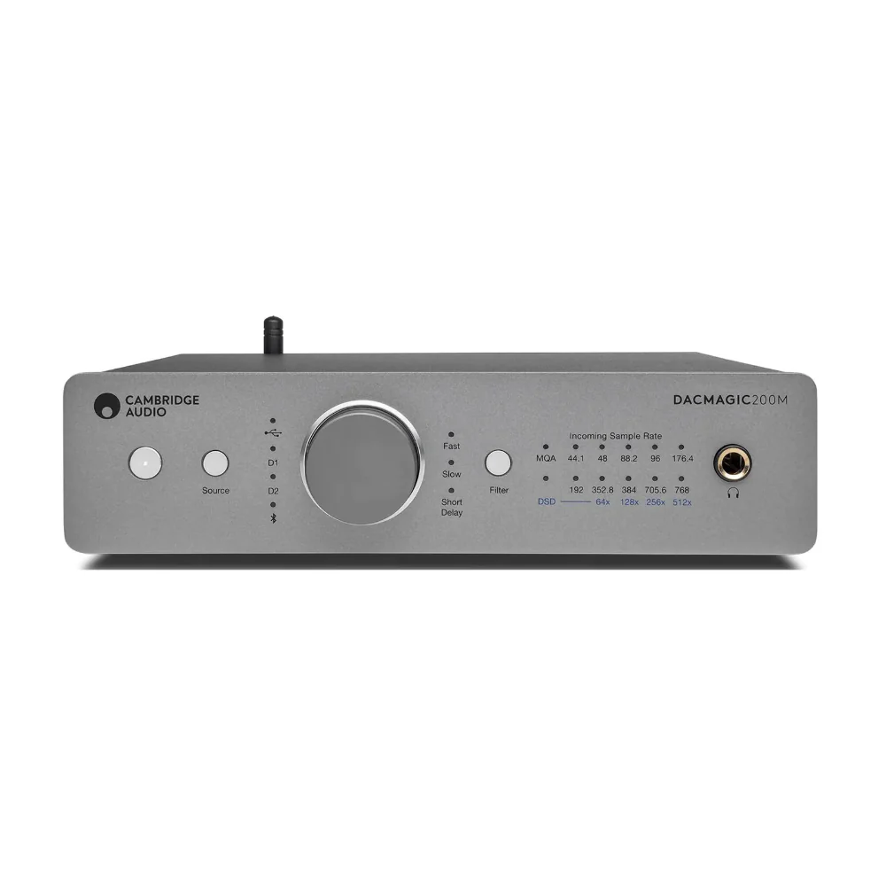 CAMBRIDGE DACMAGIC 200M DIGITAL TO ANALOG CONVERTER | VINYL SOUND Dual ESS ES9028Q2M DACs - easily handles digital audio files up to 32bit/768kHz or DSD512 Supports MQA - be sure you're listening to artist-approved studio-quality audio Digital optical, digital coaxial and USB inputs - connect CD players, games consoles, laptops or other digital audio sources