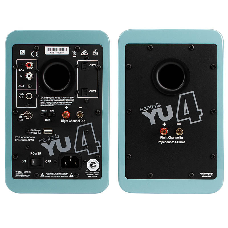 Kanto YU4 Powered Speakers with Bluetooth and Phono Preamp
