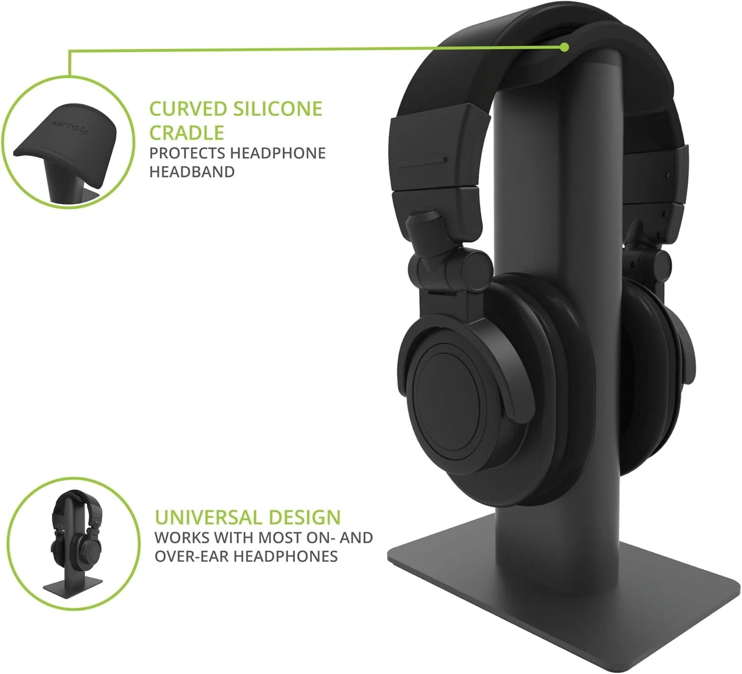Kanto H2 Premium Universal Desktop Headphone Stand - Black