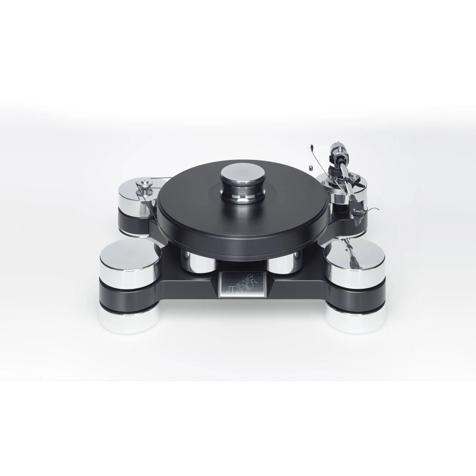 TRANSROTOR DARK STAR SILVER SHADOW/DARK STAR SILVER SHADOW REFERENCE TURNTABLE | VINYL SOUND The Dark Star Silver Shadow is belt-driven design with an outboard fully decoupled AC-synchronous motor. The chassis is stabilized by three adjustable feet at the two front corners and center-rear. Dark Star Silver Shadow comes in a black 30mm POM/Polished Aluminum chassis