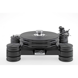 TRANSROTOR DARK STAR/DARK STAR REFERENCE TURNTABLE | VINYL SOUND Dark Star features a black 30mm POM chassis, black 60mm POM platter equipped with a 9-inch tone arm board. The all-matte black surfaces gives it a stealthy look. The Dark Star is a belt-driven design with an outboard fully decoupled AC-synchronous motor.
