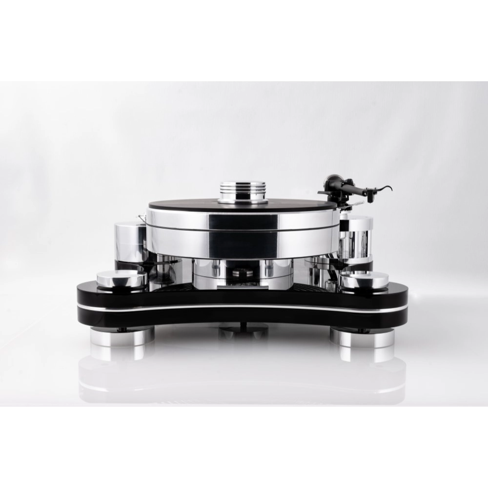 TRANSROTOR ZET 3 TURNTABLE | VINYL SOUND ZET3 comes in 2 colors: Black or Glossy White. Features a heavy Acrylic-Aluminum-Acrylic (Sandwich) polished chassis, a 70mm Aluminum platter (12kg), standard or TMD bearing and the option to equip up to 2 Aluminum tonearm base for two 9-inch or 12-inch tone arm configuration.